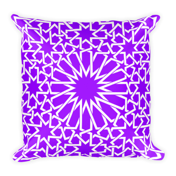 Moroccan Pattern 4 Purple Square Pillow